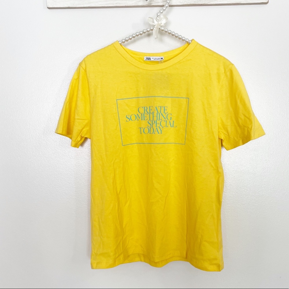 Zara Create Something Special Today Motivational Tee NWT